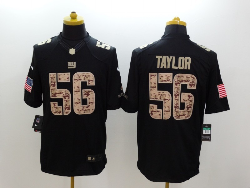 Men's New York Giants Lawrence Taylor #56 Black Jersey
